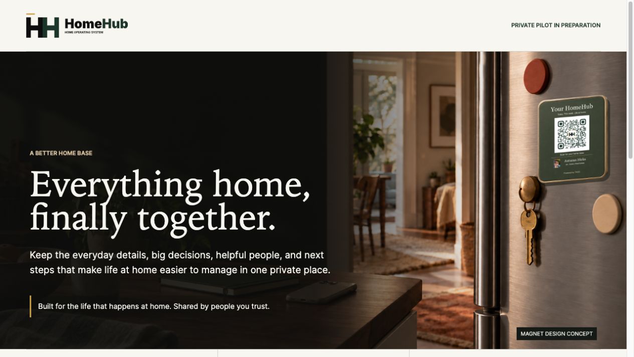 HomeHub homepage