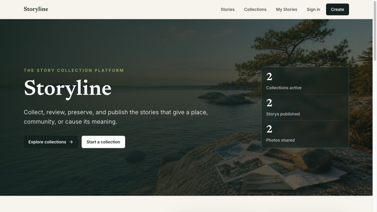 Storyline homepage